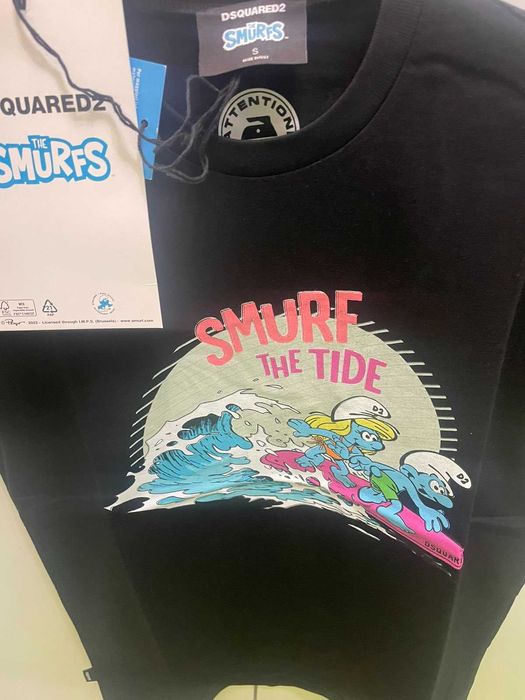 Мъжки черна тениски DSQUARED D2 smurf размери S-2XL