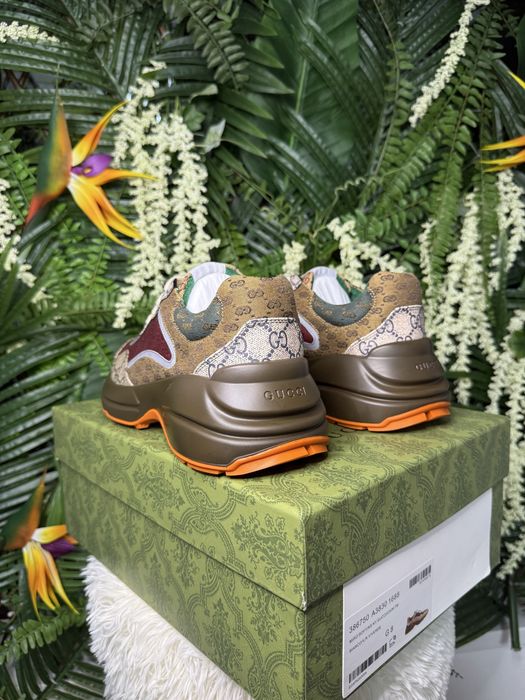 Gucci Trainers Rhyton Beige Brick Red