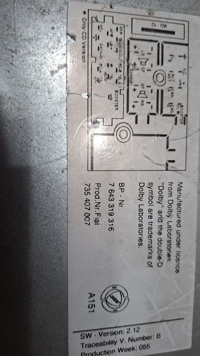 Radiocd Casetofon Symbol 2003 si Fiat Ducato motorizat