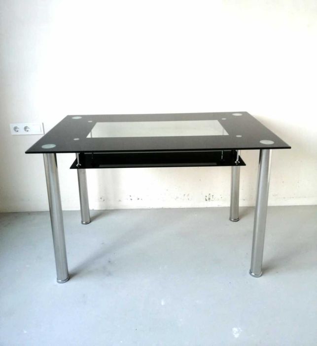 Комплект Кухненска стъклена и холна стъклена маса