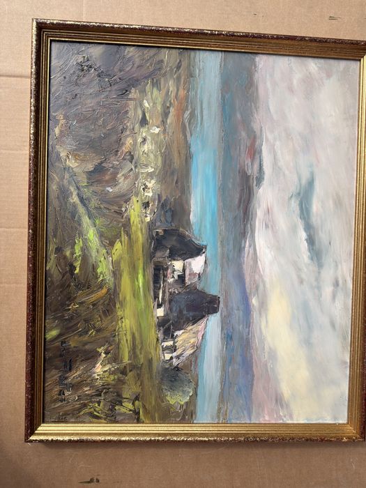 Tablou,pictura in ulei pe panza ,peisaj Islanda,semnat