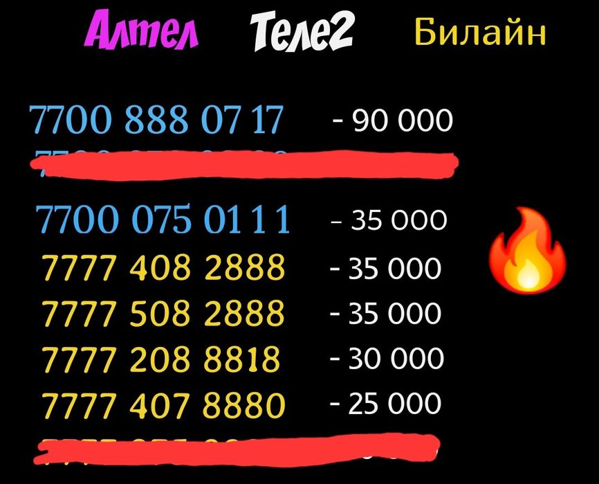 Крутые номера Теле2 Алтел