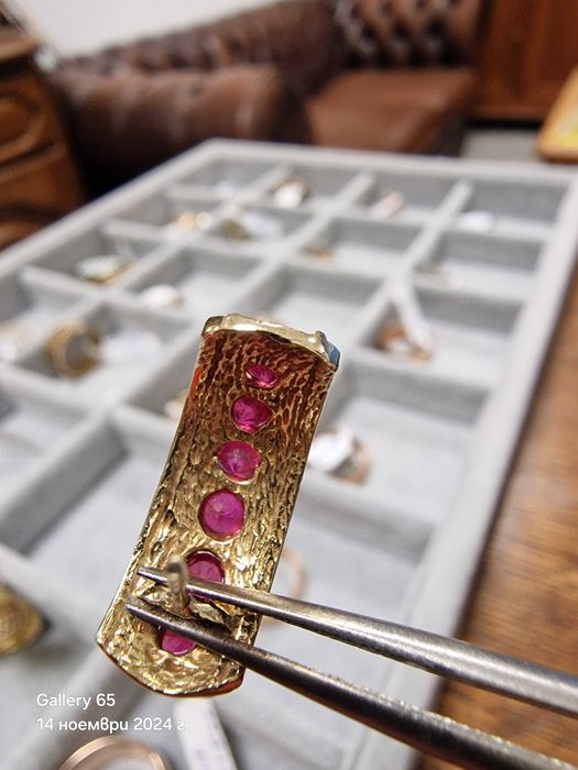 ‼️ Златни Обеци с Рубини ‼️ - Заложна къща Галерия 65