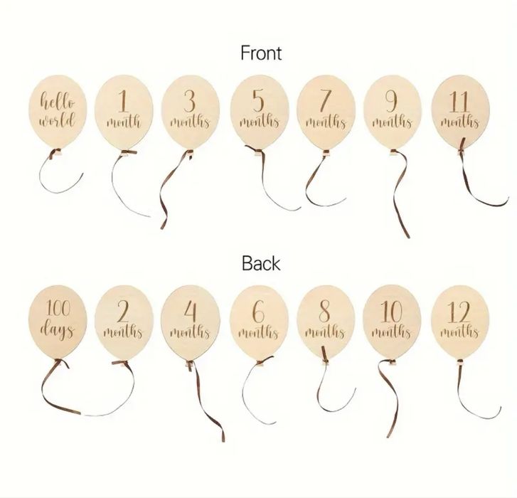 Дървени месечки за бебе+подарък