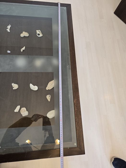 Холна маса от масив и стъкло