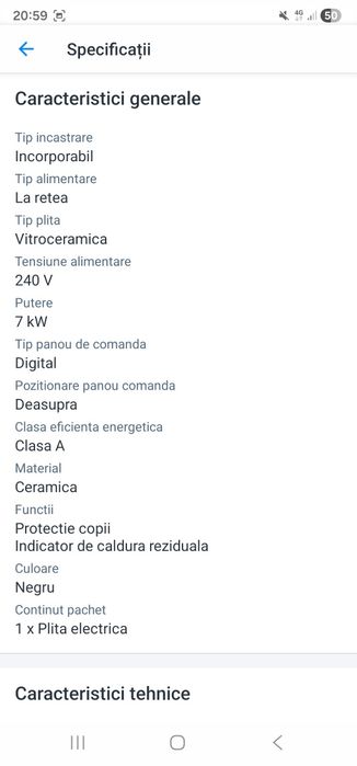 Vând plită electrica vitroceramica,gorenje.