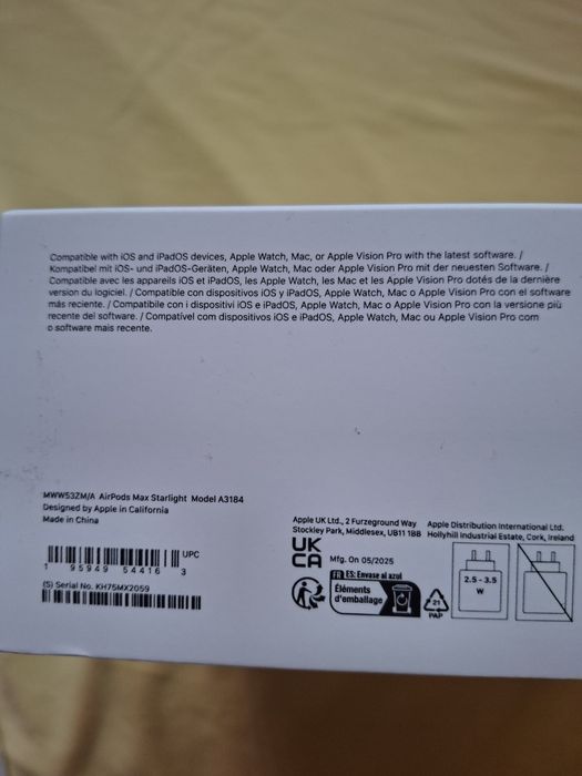 AirPods Max Starlight Model A3184