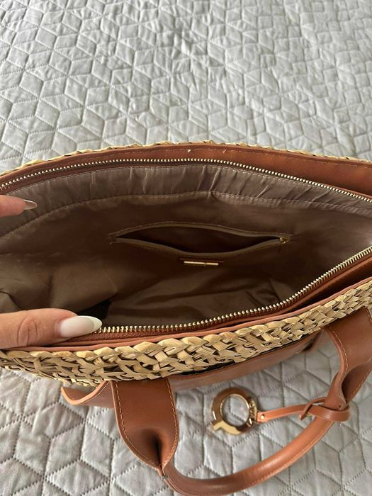 Голяма кафява чанта и лятна кошница 2 модела