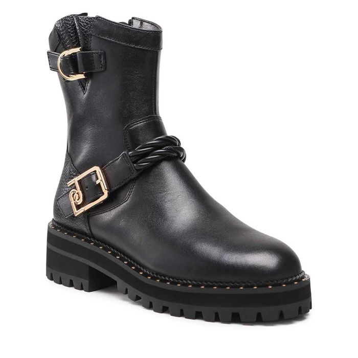 LIU JO № 37–38–39 – Дамски боти от ест кожа "BLACK & GOLD" нови кутия