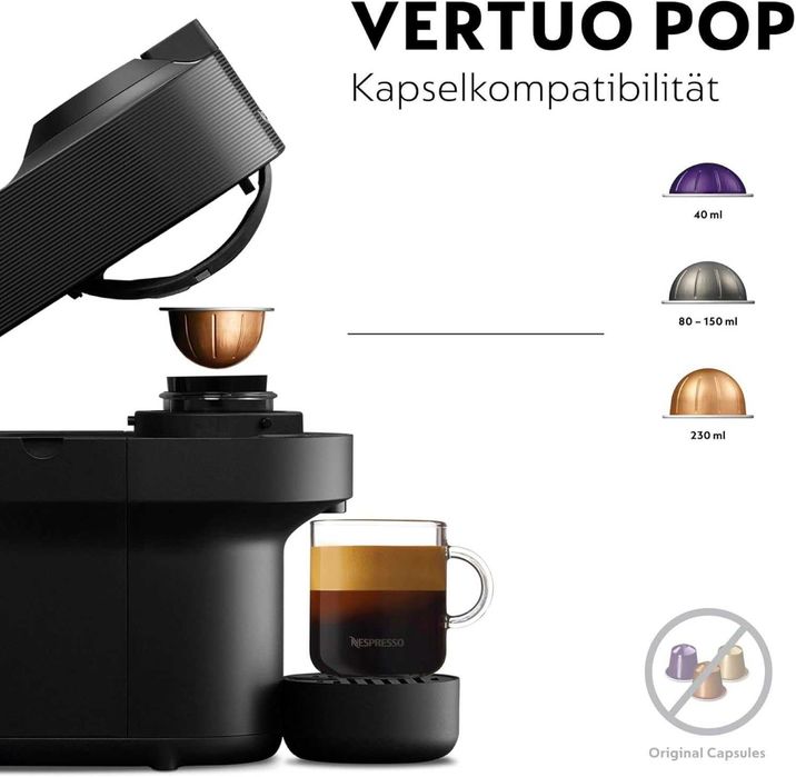 Кафемашина с капсули Nespresso DeLonghi ENV90.BAE Vertuo Pop Black
