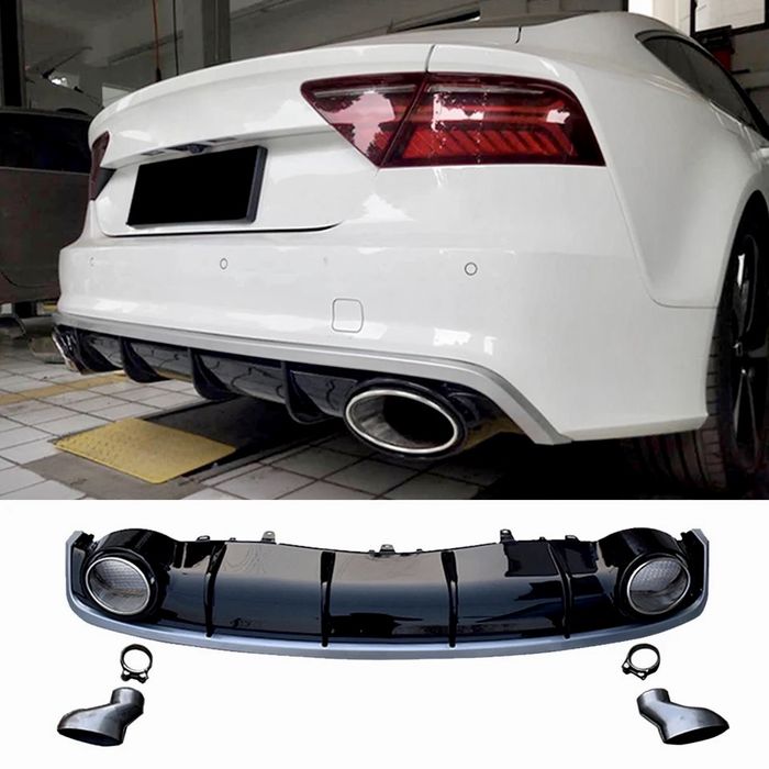 Дифузьор задната броня audi a7 s7 rs7 ауспух C7 спойлер а7 ц7 sline