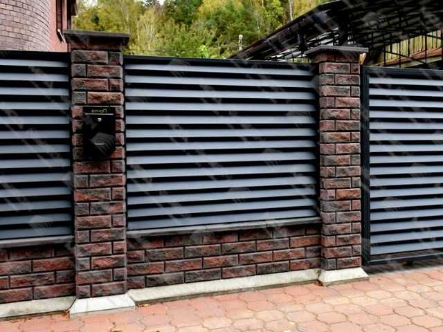 Забор жалюзи металлический