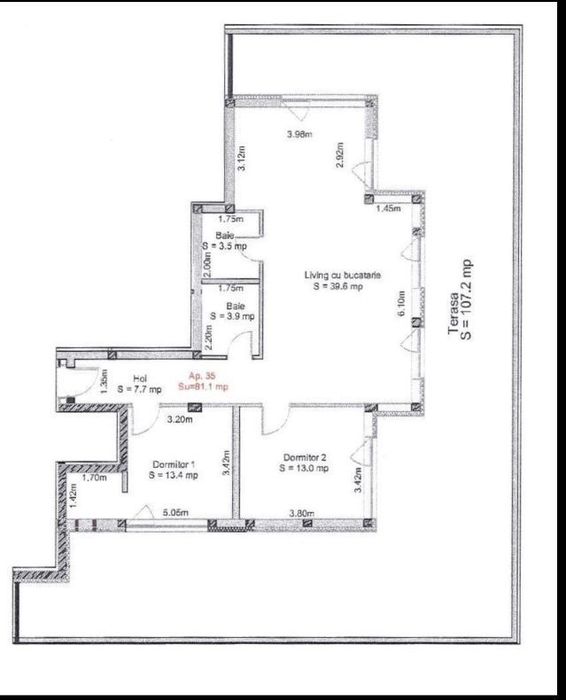 Penthouse terasa 107mp, Sibiu, Turnisor