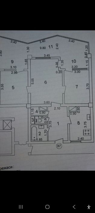 Юнусабад 2кв Продам 3/8/9   90кв.м