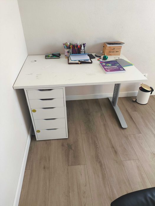 birou alb solid 120 x 80 cm