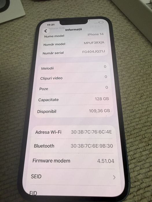 iPhone 14, 128Gb, Bat 84%