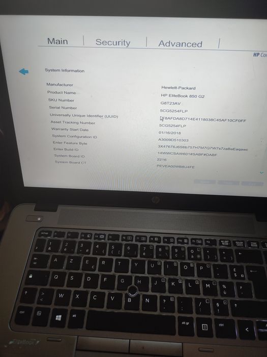 Placa de baza laptop HP Elitebook 850 G2 - i5-5200u