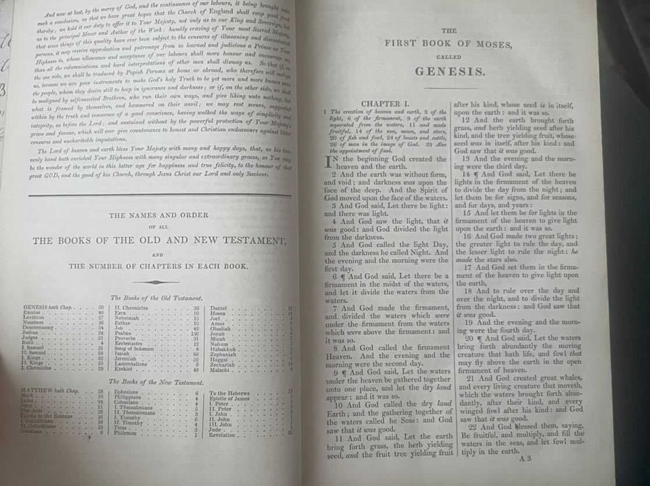 Biblia / Biblie veche,an 1837, lb. engleza, 23x15x7 cm, 1.7 kilograme