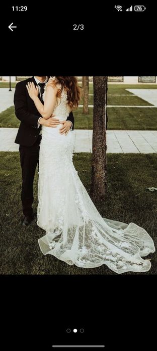 Rochie mireasa tip Sirena cu Trena si Voal inclus