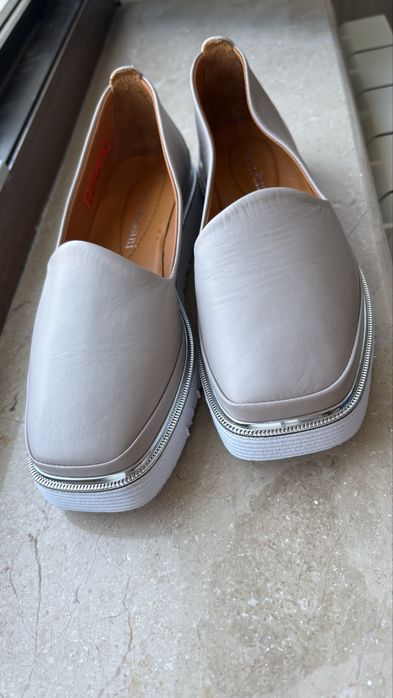 Pantofi NOI Flavia Passini Italia  loafer piele naturala bej grej  36
