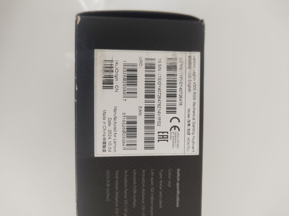 Tastatura Lenovo legion k500 rgb sigilată