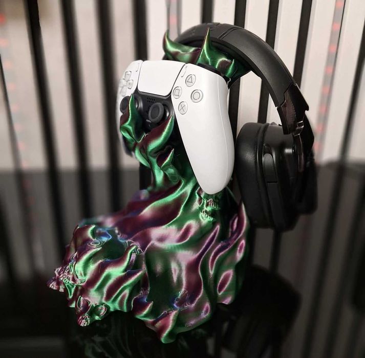 Stand Gaming  2 Controllere + Căști | Suport PS5 - Design Aurora