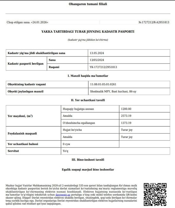 Uy sotiladi 3 xonali