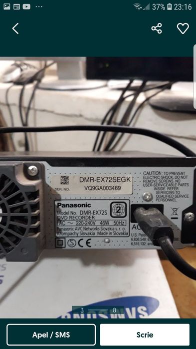 Vând Dwd recorder cu tuner satelit Panasonic