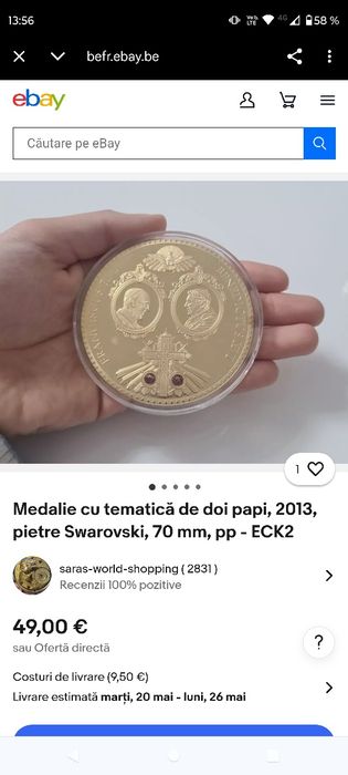 2 medalii mari cu Papa Francisc și Papa Benedict