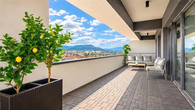 Penthouse 113 mp total | 2 dormitoare | 2 bai| Terasa generoasa | Etaj 11/11 | Vedere Tâmpa | Parcare subterană | Coresi