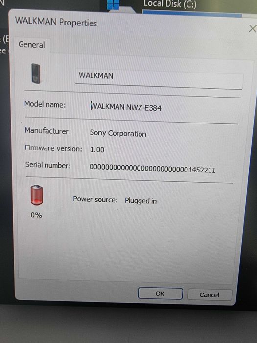 mp3 player sony walkman nwz-e384 baterie defecta