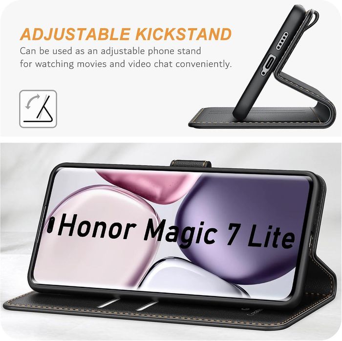 Кожен Калъф Тип Тефтер за Honor Magic7 Lite / Magic6 Lite / 200 Pro