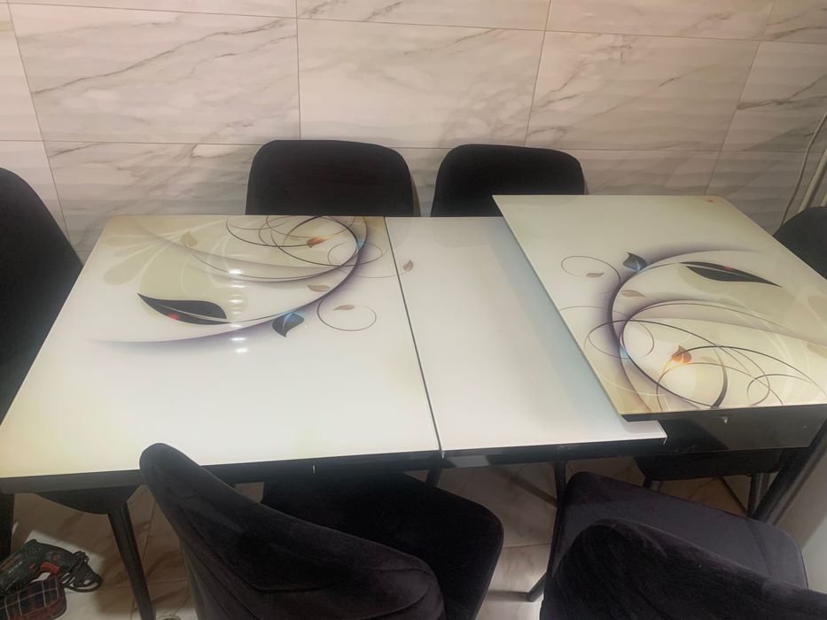 Masa de bucătărie cu 6 scaune
