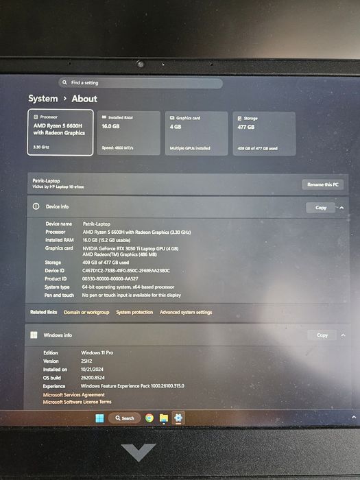 Laptop gaming HP Victus 16