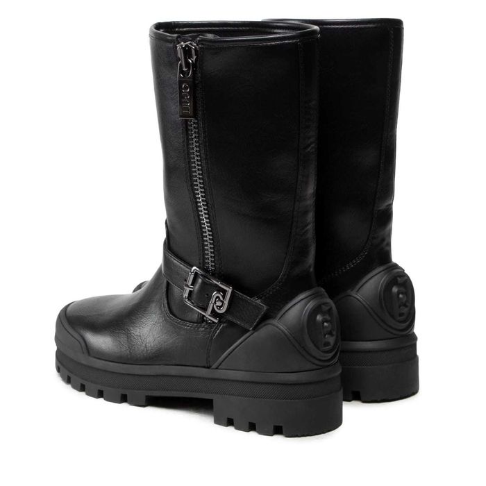 LIU JO № 37 – Дамски кожени боти "BLACK & GREY" нови с кутия