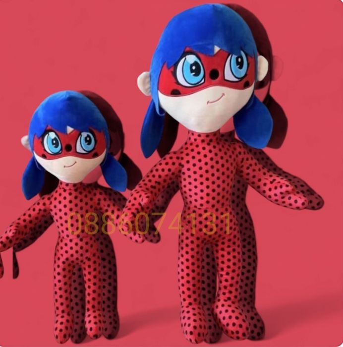 Голяма плюшена играчка Калинката и Черния Котарак