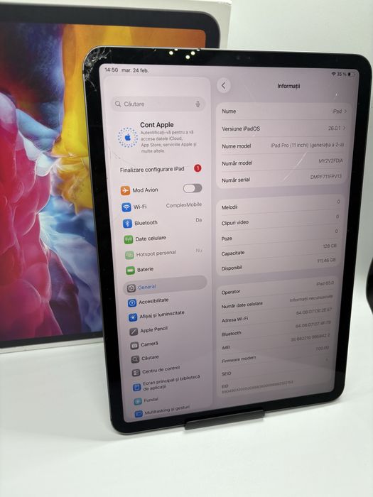 iPad PRO 2 - 11inch - 128gb Cellular - Sticla Crapata