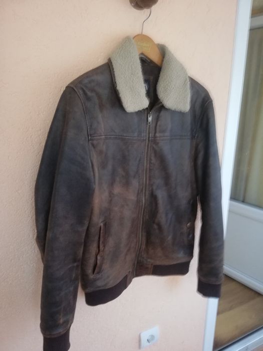 Geaca piele bărbati Zara Man Aviator L