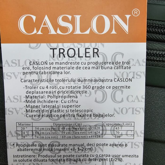 NOU Troler 65cm, verde army, polipropilenă 100%