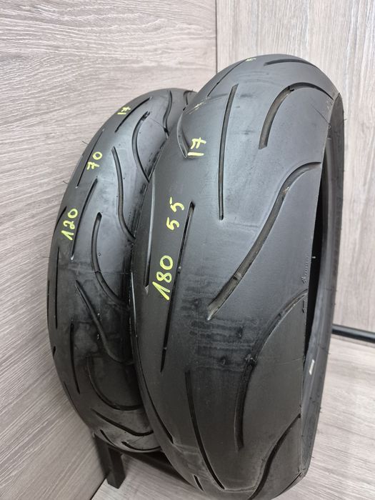 Set anvelope moto 120 70 17 cu 180 55 17 Michelin pilot power