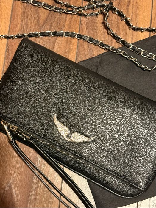 Geanta Zadig & Voltaire Negru Silver Argintiu Black Clutch Poseta