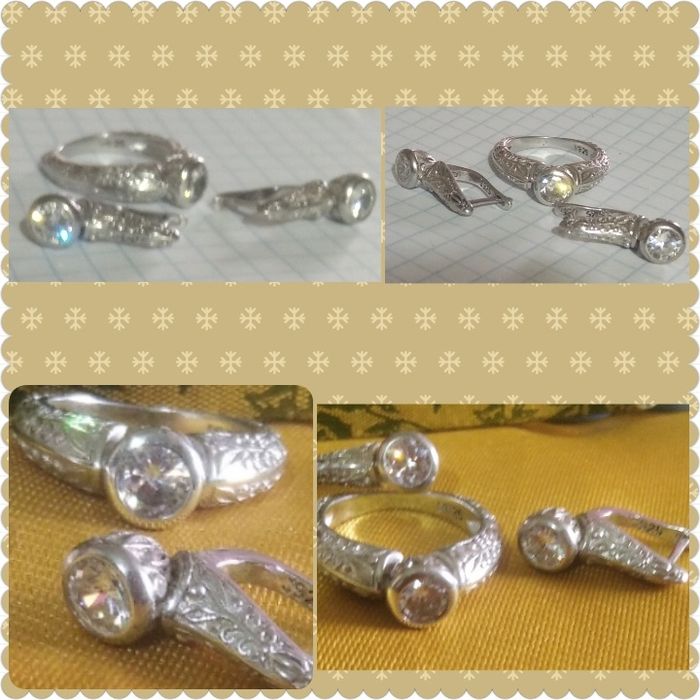 Красивые комплекты, серебро 925 пробы