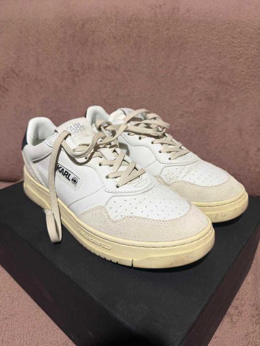 Pantofi sport Karl Lagerfeld Krew - piele, alb/bej, mărimea 40