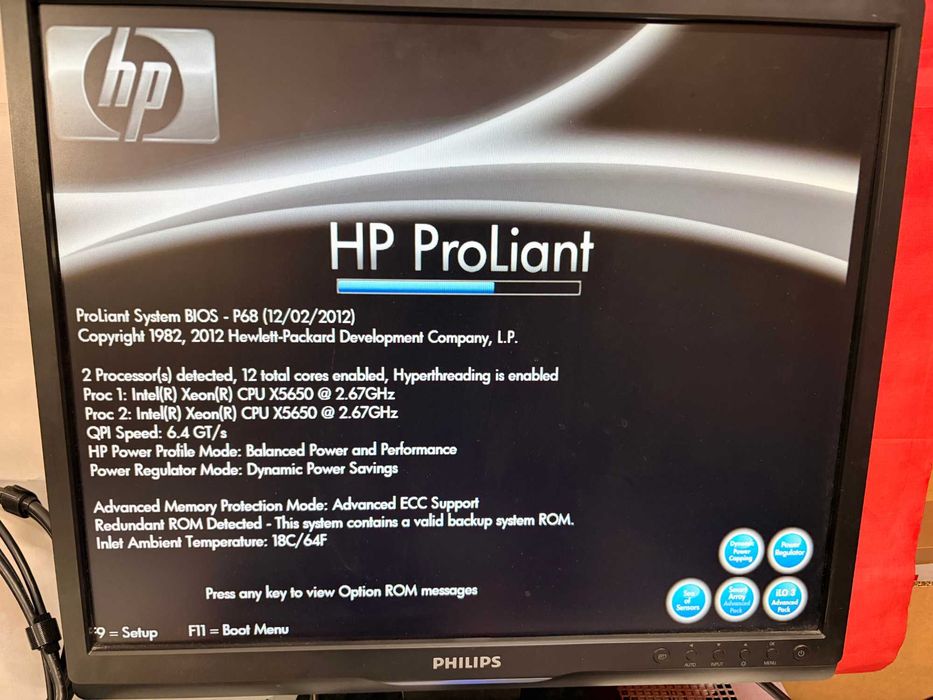 HP ProLiant DL360 G7 – 2x X5650, 12GB RAM, 4x 1GbE, Smart Array P410i, 8Gb FC HBA, 2x 460W сървър