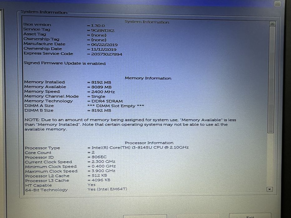 Laptop DELL Inspiron 3583, Intel core i3, 256 GB SSD, 8GB RAM, ca nou