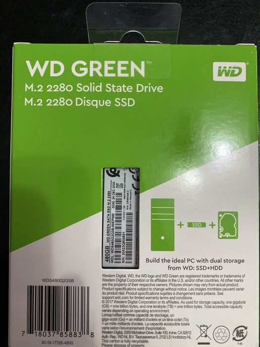 SIGILAT SSD intern WD Green 480GB M2 SATA 3 (WDS480G2G0B)