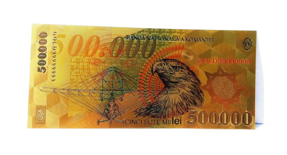 Bancnota 500000 Lei 2000 BNR Ghizari aurie colectie certificat UNC