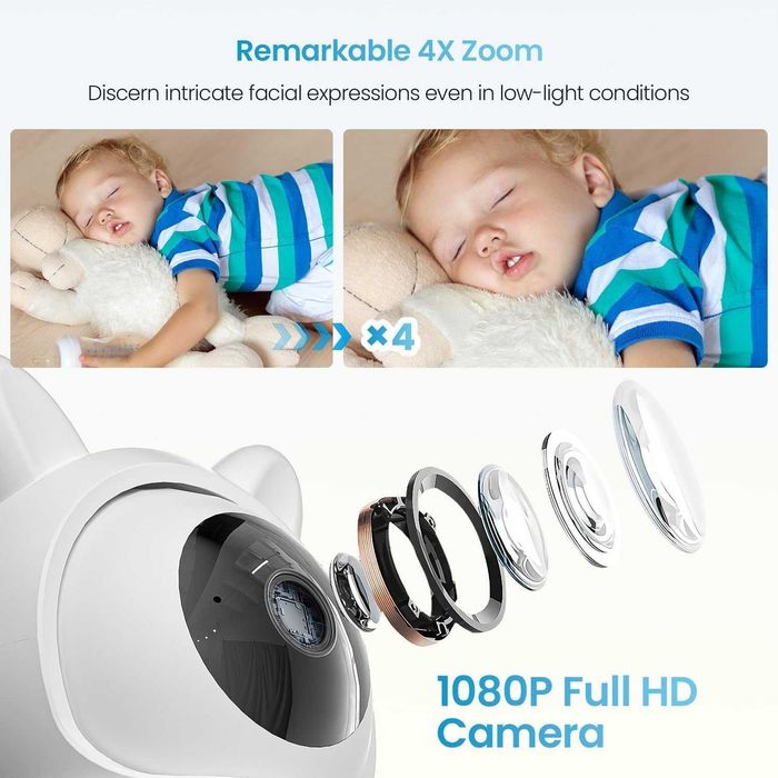 Чисто нов AI бебефон ieGeek Baby 4 1080p – 4.3", App и AI проследяване