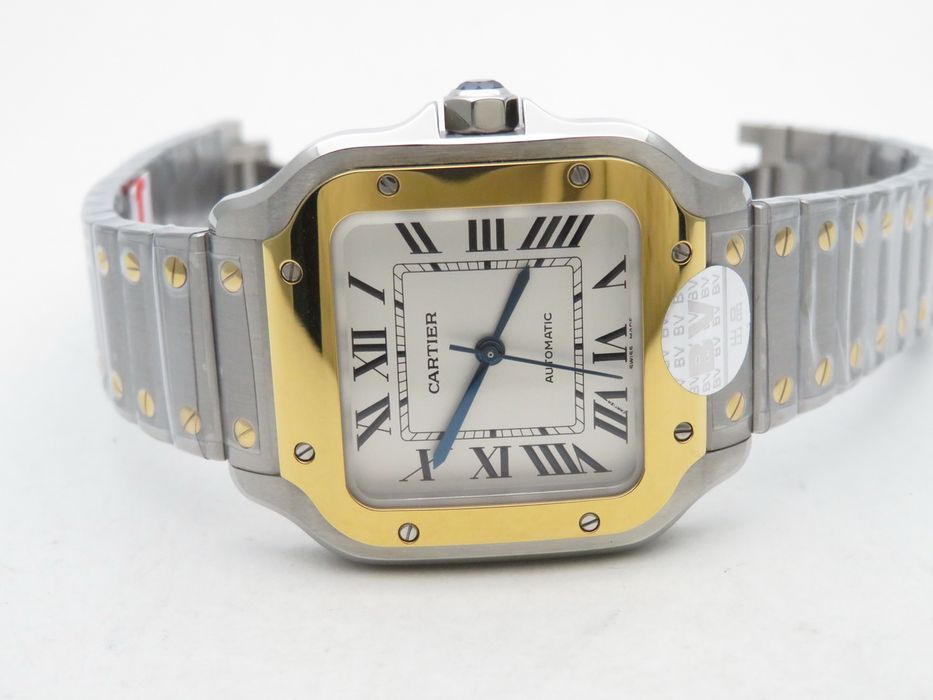 Cartier Santos de Cartier 35mm дамски - жълто злато и стомана - QC снимки