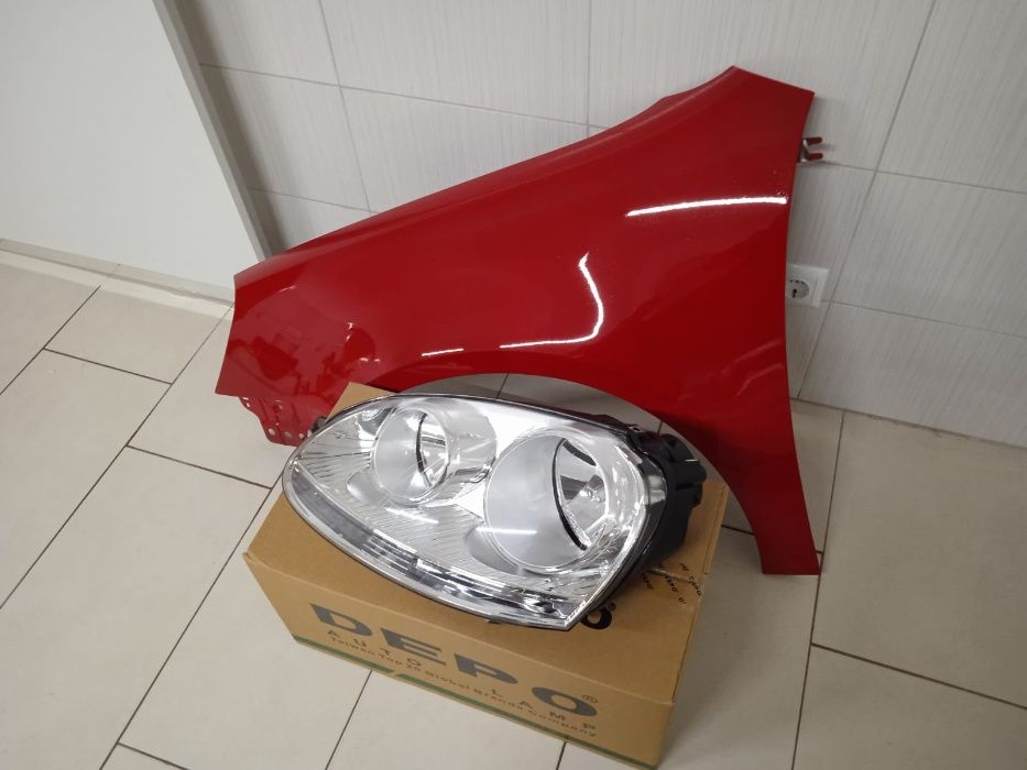 Pachet Aripa + Far Stanga VW Golf 5 V 2004-2008 LY3D Rosu